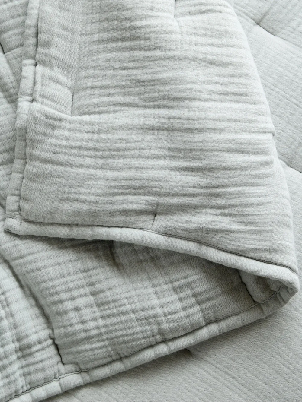NWT QUINCE Organic Cotton Gauze Dream Quilt King/Cal King Mist 7570
